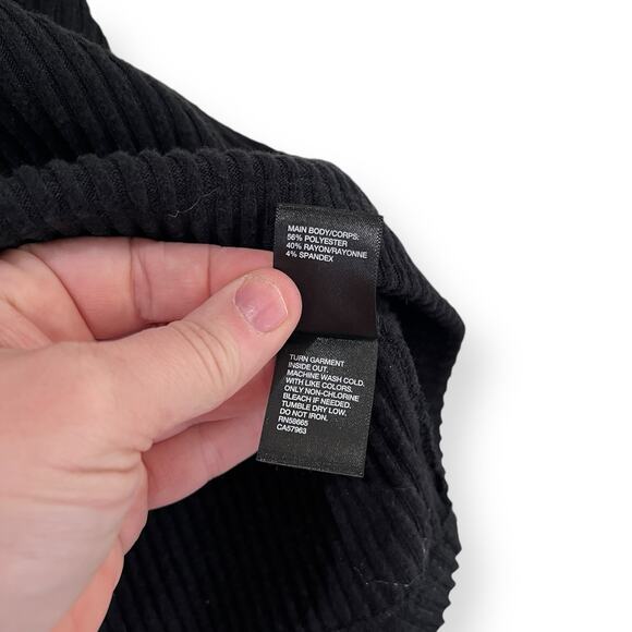 Zella Sloane Cozy Ribbed Black Hoodie Women's Plus Size 3X Cropped Athleisure - Picture 8 of 13